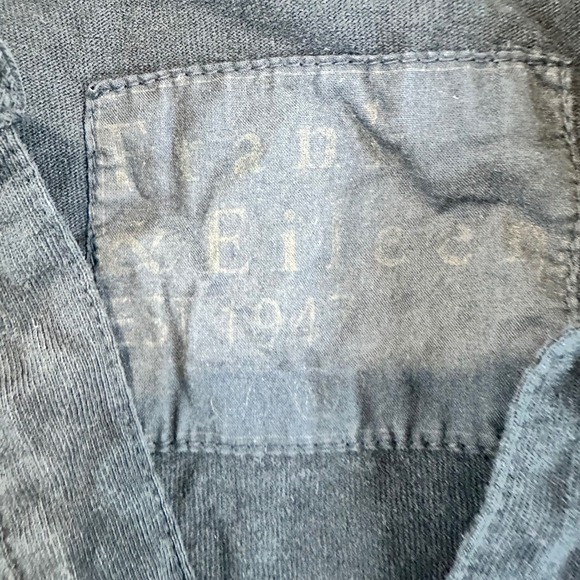 Frank & Eileen Tee Lab Black Cotton V Neck Pocket Tunic Shirt Women US - Picture 2 of 4